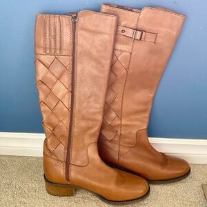 Fabianelli Tan Woven Leather Lined Boots